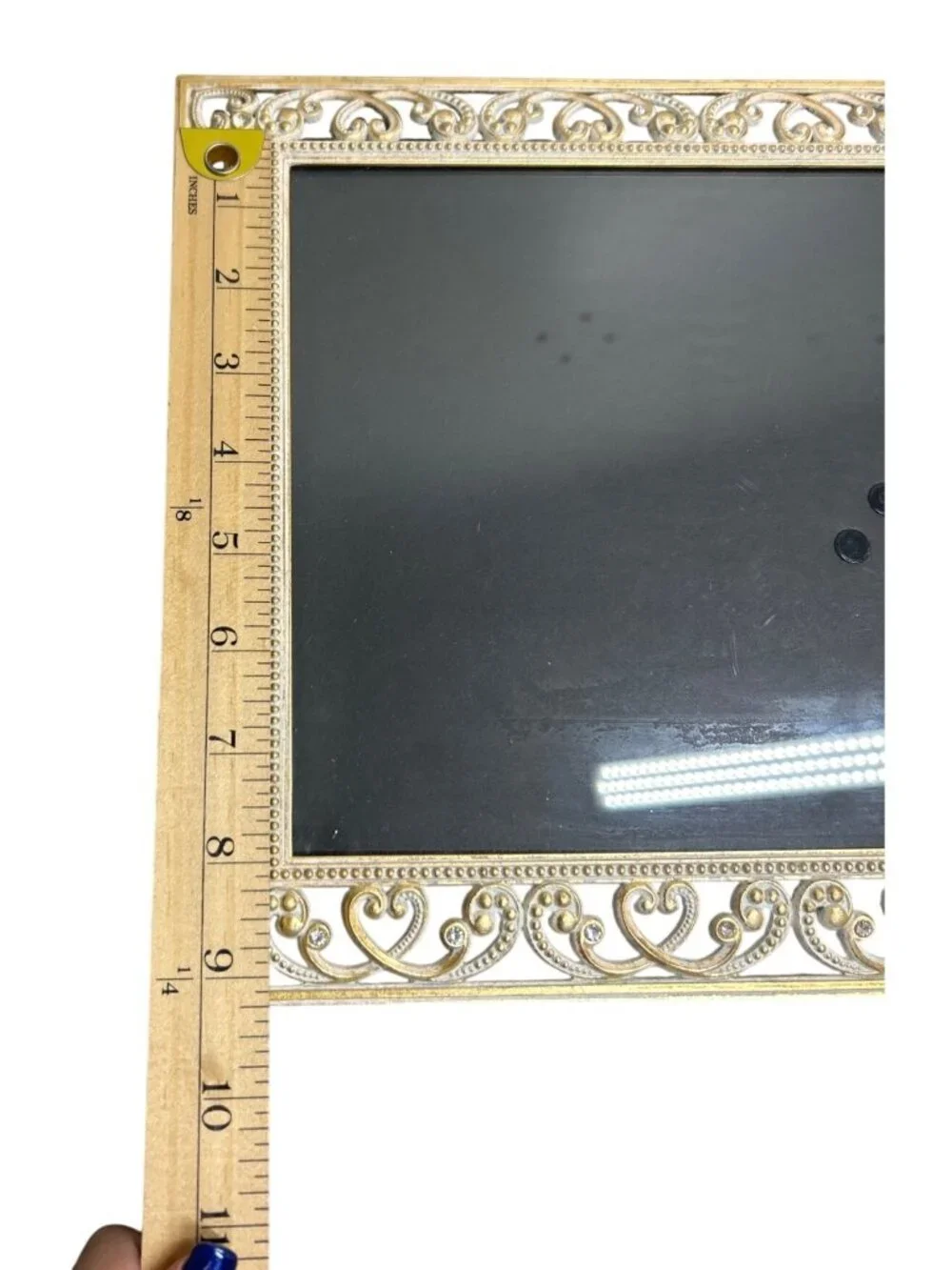 Gold Tone Scroll Filigree Picture Frame 8x10 Hollywood Regency Style Ornate
